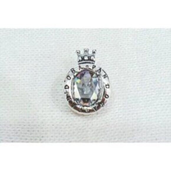 Pandora Sterling Silver Clear Sparkling Crown O Charm For Bracelet S925ALE Silve - Picture 2 of 5